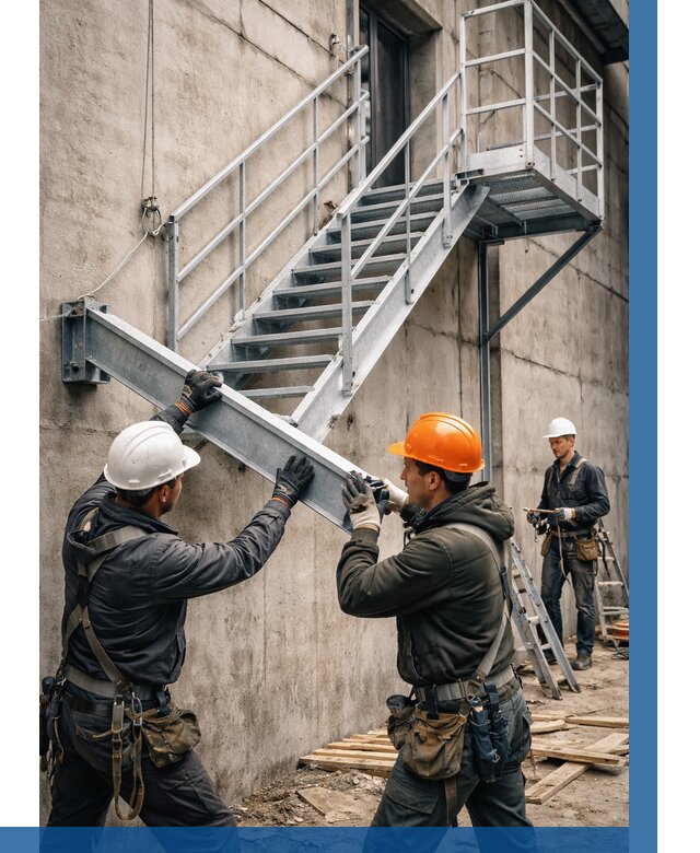 Монтаж металлических лестниц в Кореновске от 15546 р. | ВЫСОТНИК-Кнв