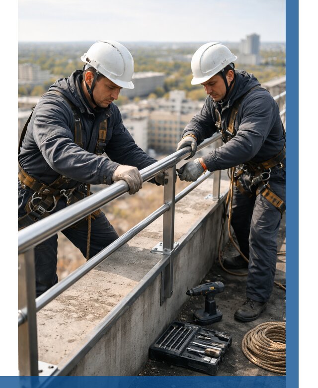 Монтаж перил на высоте в Кореновске от 2591 р. | ВЫСОТНИК-Кнв