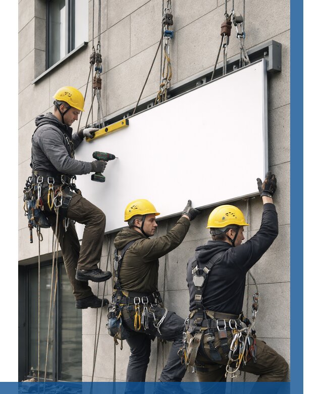 Монтаж рекламной вывески в Кореновске от 8291 р. | ВЫСОТНИК-Кнв