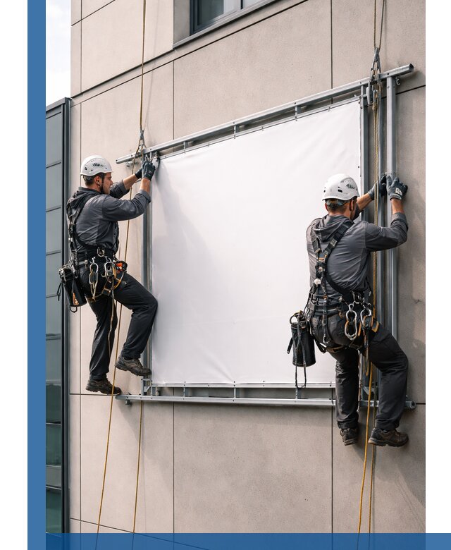 Монтаж наружной рекламной вывески в Кореновске под ключ