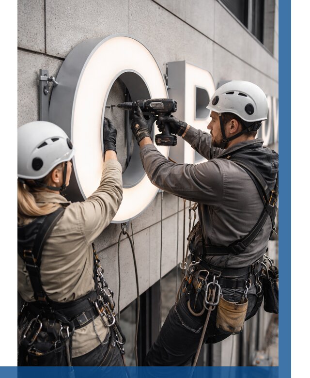 Монтаж световых букв в Кореновске от 3109 р. под ключ ВЫСОТНИК-Кнв