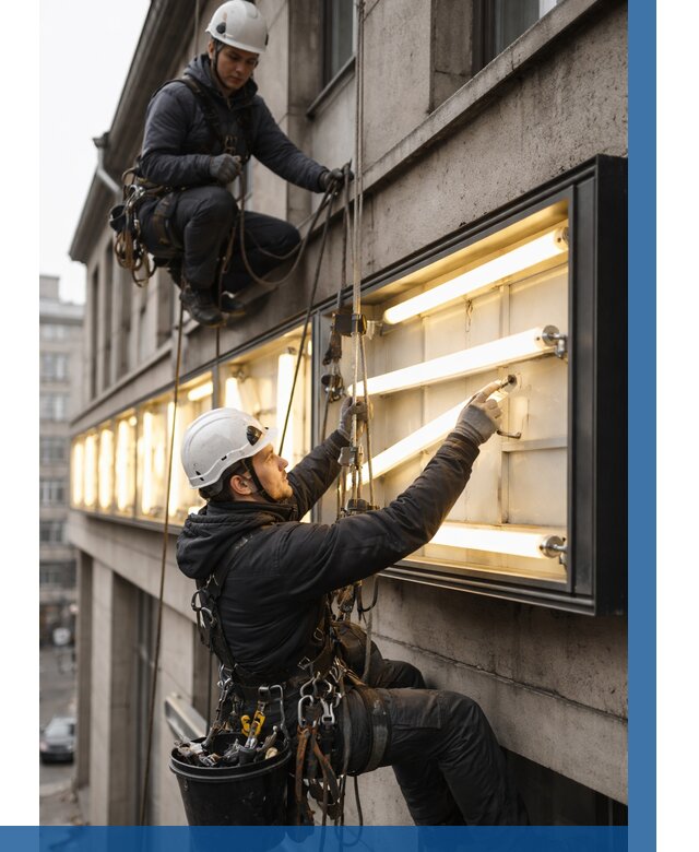 Замена ламп в вывеске в Кореновске под ключ от 3627 р. | ВЫСОТНИК-Кнв
