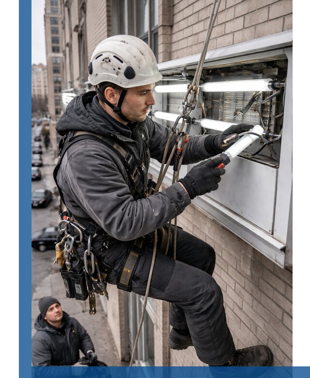 Профессиональная замена ламп в наружной вывеске в Кореновске