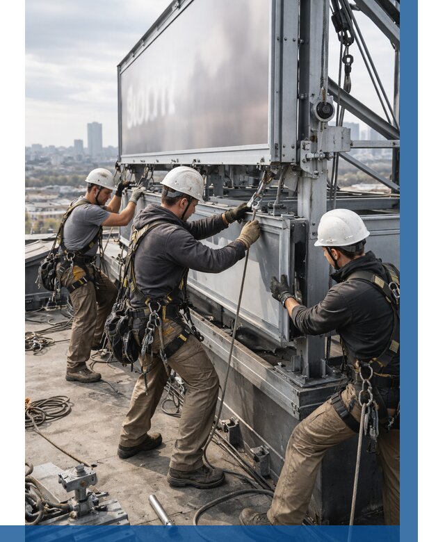 Монтаж крышной рекламной конструкции в Кореновске от 62184 р.|ВЫСОТНИК-Кнв