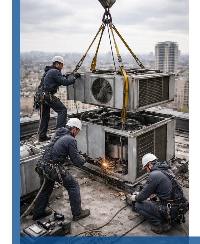 Демонтаж крышной установки в Кореновске любой сложности