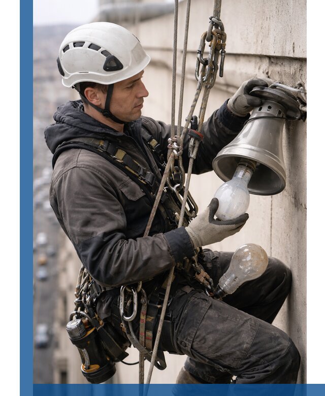 Замена ламп на высоте в Кореновске профессионально и быстро