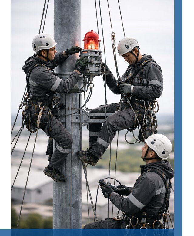 Монтаж заградительных огней в Кореновске от 8809 р. | ВЫСОТНИК-Кнв