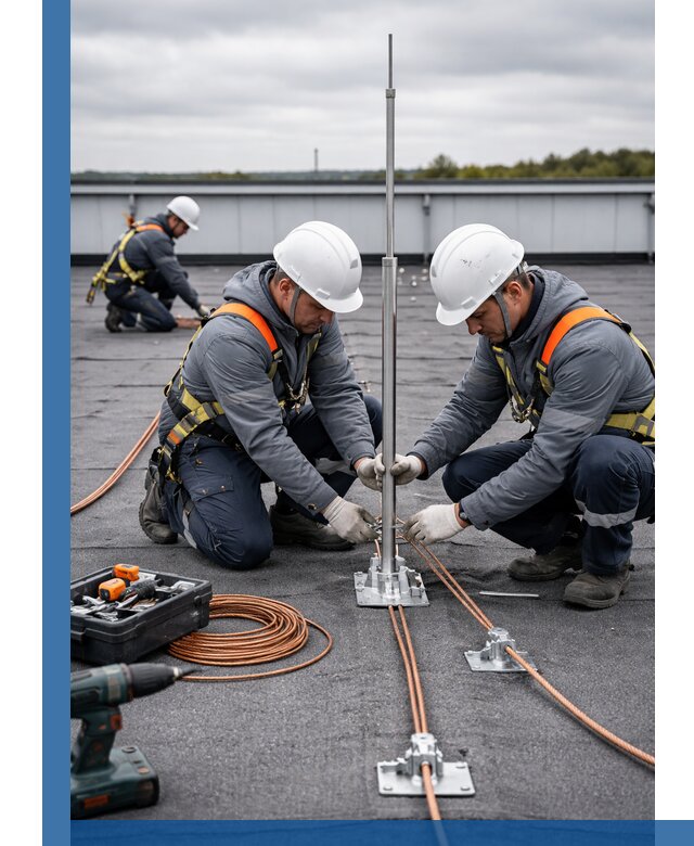 Монтаж молниезащиты на кровле в Кореновске под ключ с гарантией