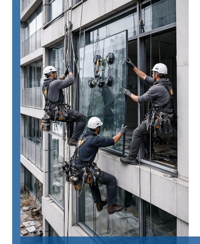 Фасадное остекление и монтаж витражей зданий в Кореновске под ключ