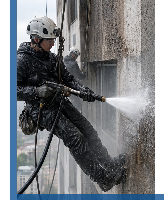 Гидроструйная очистка фасадов и конструкций в Кореновске