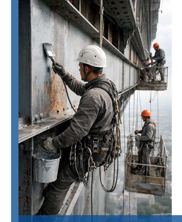 Покраска металлоконструкций на высоте в Кореновске профессионально