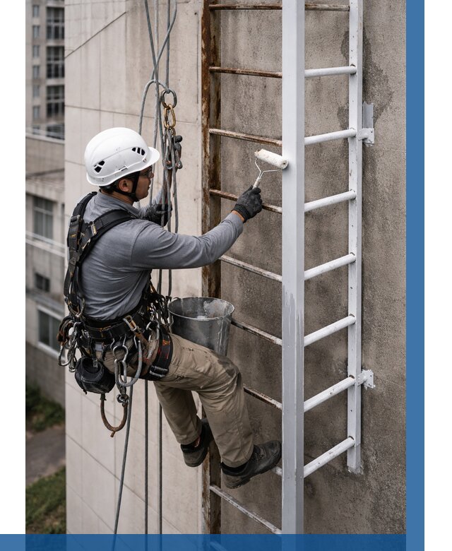 Покраска пожарных лестниц в Кореновске от 4664 р. | ВЫСОТНИК-Кнв