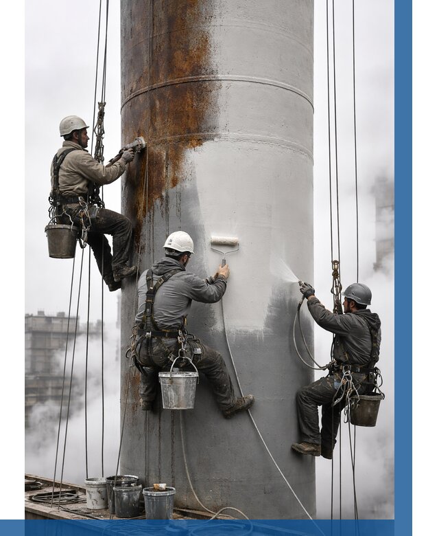 Покраска дымовых труб в Кореновске от 8809 р. | ВЫСОТНИК-Кнв