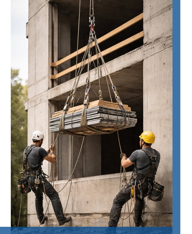 Подъем материала на этаж веревками в Кореновске от 1555 р. | ВЫСОТНИК-Кнв