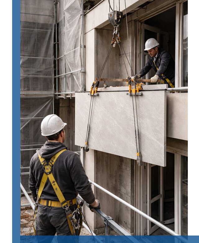 Подъем керамогранита на этаж в Кореновске грузчиками и техникой