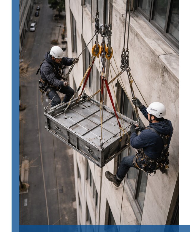 Спуск и подъем грузов по фасаду в Кореновске для зданий