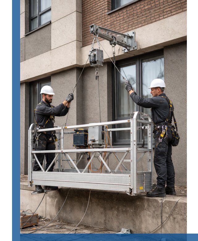 Монтаж и подъем фасадной люльки в Кореновске с гарантией безопасности