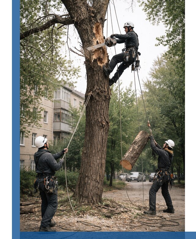 Срочное удаление аварийных деревьев в Кореновске с гарантией безопасности