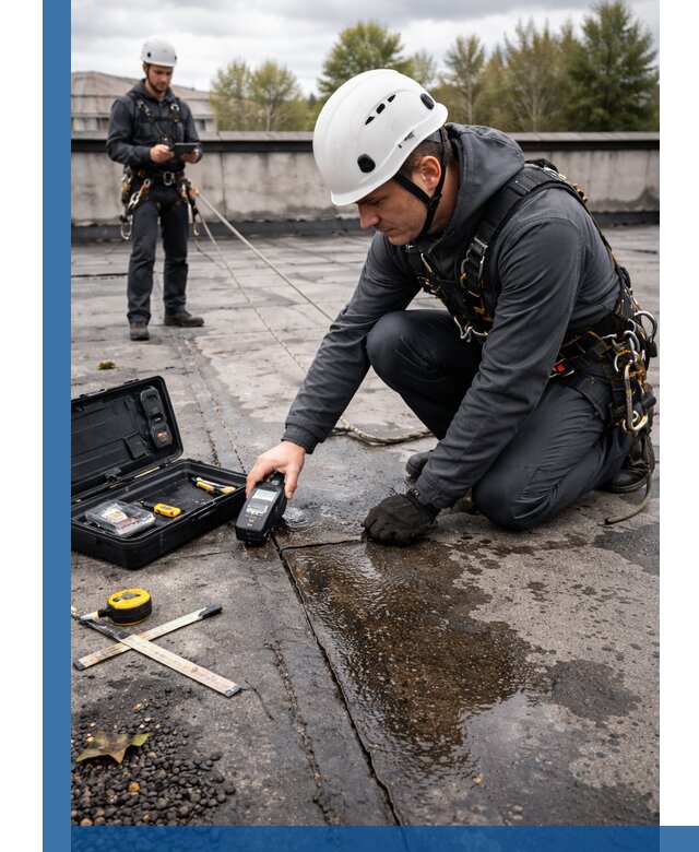 Обследование кровли на протечки и выявление дефектов в Кореновске