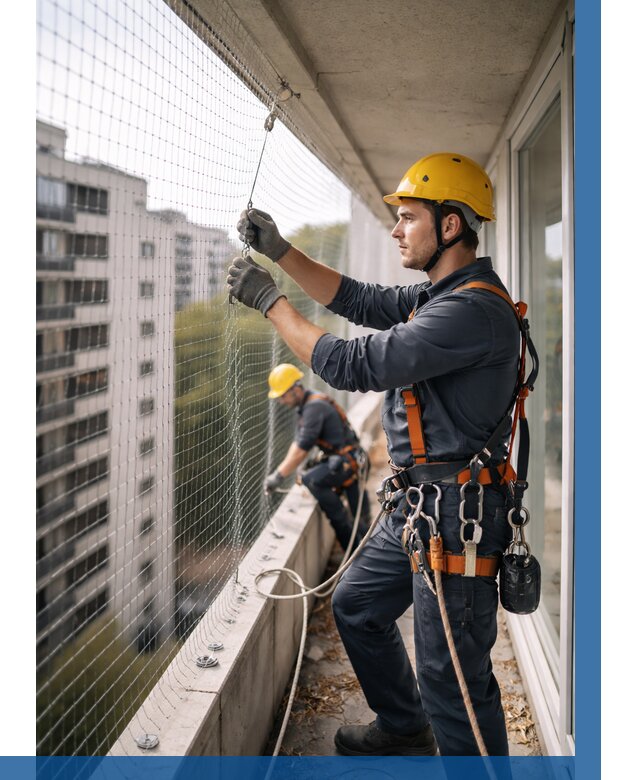 Монтаж сетки от птиц в Кореновске от 4664 р. | ВЫСОТНИК-Кнв