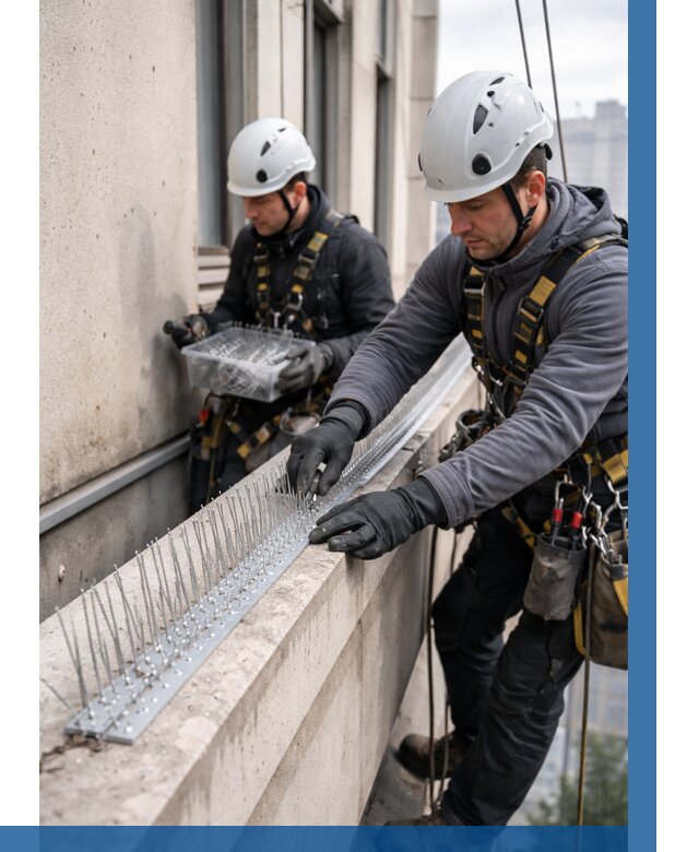 Установка шипов от птиц в Кореновске от 881 р. | ВЫСОТНИК-Кнв